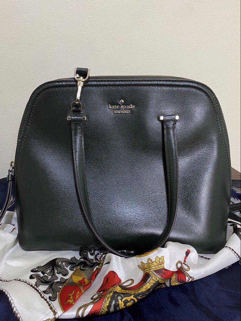 Kate Spade Patterson Drive Medium Dome Satchel (Category: Shoulder Bags) located in Paranaque City. Submitted by lilliputscornerstore (Listing ID 1459739835, Image 1). Description: A classic, structured handbag made from pressed caviar pebbled leather. Color: Dark Green.