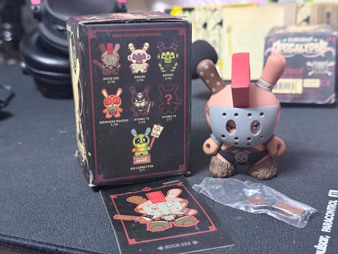 Kidrobot Dunny Apocalypse Series Huck Gee (Category: Designer & Blind Box Toys) located in Manila. Submitted by reefermadness03 (Listing ID 1459885263, Image 2). Description: For Sale !!! Kidrobot Dunny Apocalypse Series Huck Gee Figure Php 1,450 - Huck Gee "Dog" Figure - Rarity: 2/16 - Comes with original box - Includes original card - Accessory still in plastic bag Sligthly negotiable Loc: Manila / Makati MOP: BDO / BPI / Gcash MOD: Lalamove / 