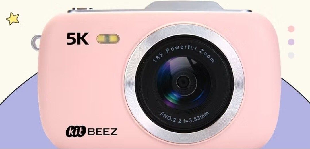 KitBeez 5K Digital Camera with 18x Zoom (Category: Cameras) located in Bulacan. Submitted by kasseuu (Listing ID 1459785793, Image 2). Description: ♡ like new condition ♡ comes with a charger cord and sd card ♡ 64 mp with 18x zoom ♡ fully functional flash.