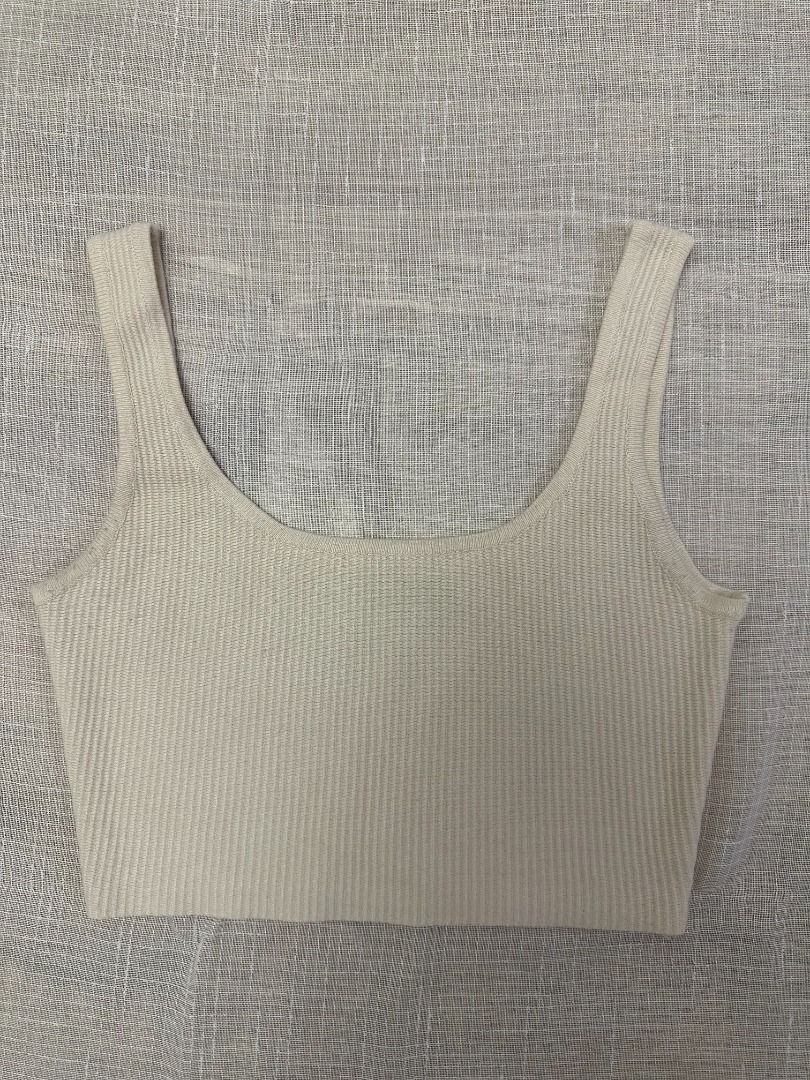 Knitted Square Neck Crop Top (Category: Sleeveless) located in Las Pinas. Submitted by cococabinet (Listing ID 1459877564, Image 1). Description: Knitted Square Neck Crop Top as seen on Ry Velasco during the pandemic lol (no brand tho!) super flattering when worn!! size medium but fits small color is apricot no flaws rfs: decluttering.