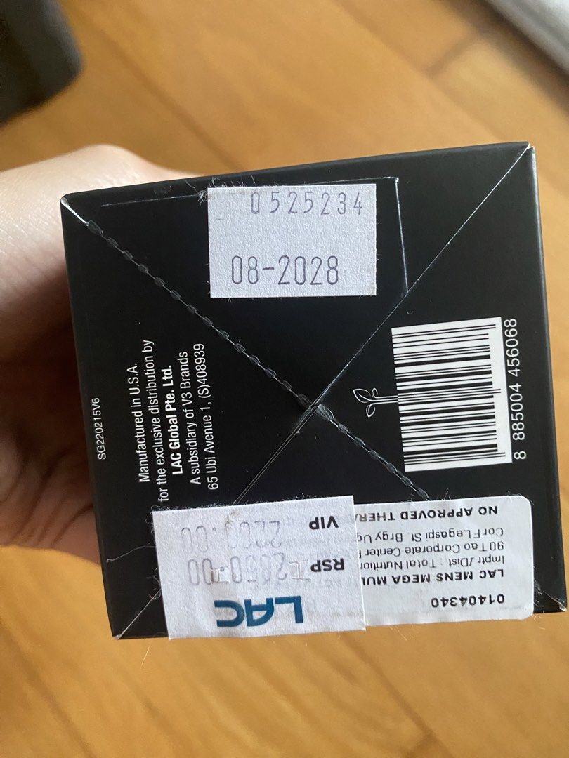 LAC Men's MEGA MULTI ACTIVE (Category: Sports & Fitness Nutrition) located in Manila. Submitted by lovelovewears (Listing ID 1459730609, Image 3). Description: NOT OPENED‼️ WITH SEAL‼️ Bought for 2800 selling for 1500 only Aug 2028 Expiry❗️ Men's MEGA MULTI ACTIVE FROM LAC - full nutrient support for active living - boost metabolism and performance - promote immunity and fast recovery RFS: extra no return, no refund SF to be shouldered by buyer.