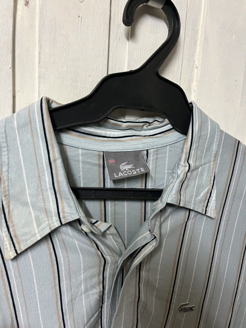 Lacoste Button Down Long Sleeve Stripes (Category: Formal Shirts) located in Muntinlupa City. Submitted by ninenine.collective (Listing ID 1459689447, Image 2). Description: Lacoste Button Down Long Sleeve Stripes 20/29.5 .