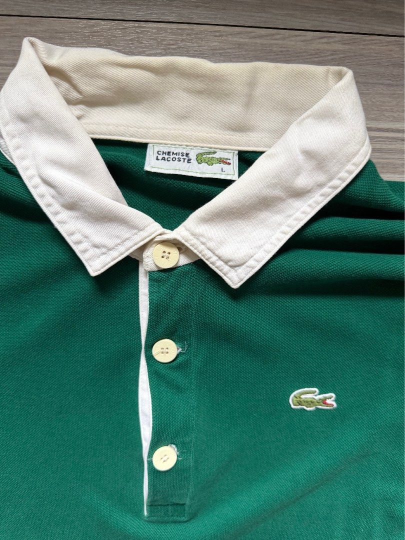 Lacoste Longsleeve Polo Shirt (Category: Tshirts & Polo Shirts ) located in Makati City. Submitted by livelaughthrift (Listing ID 1459759162, Image 3). Description: W 23 L 29.5.