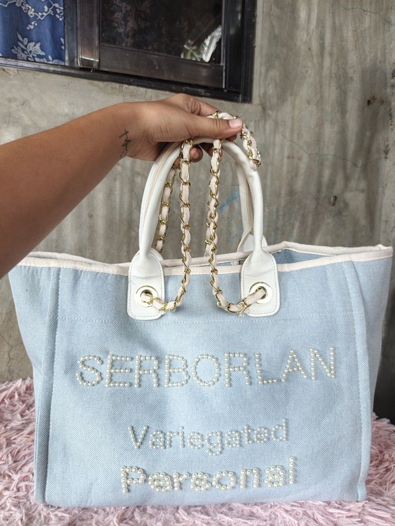Large OTG denim mix leather (Category: Shoulder Bags) located in Manila. Submitted by ukay-ukaybylyn (Listing ID 1459708467, Image 1). Description: good condition💯 large size ang flaws nasa 2 last picture pero natatanggal yan need wash lang.
