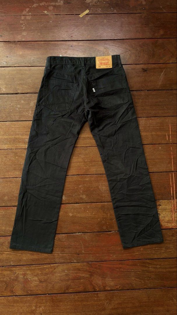 Levi's 502 Black Jeans W29 L32 (Category: Jeans) located in Tubod. Submitted by nkicksthrift05 (Listing ID 1459811190, Image 2). Description: - Brand: Levi's - Model: 502 - Color: Black - Size: Waist 29 inches, Length 32 inches - Features: Classic five-pocket styling, button and zip fly closure - Material: Durable denim - Occasion: Great for casual wear.