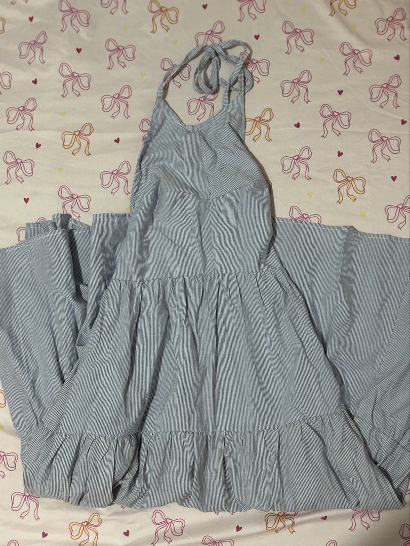 Light blue halter maxi dress (Category: Dresses) located in Daet. Submitted by 614cb (Listing ID 1459718018, Image 2). Description: Never been used Bought in sg black app Flowy material, really nice for resort parties Rfs: been wfh and seldom goes out and enjoying it. Pls give my stuff a new home. .