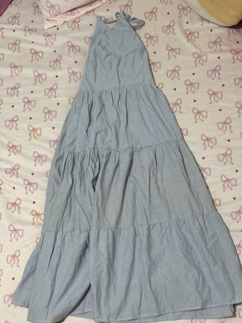 Light blue halter maxi dress (Category: Dresses) located in Daet. Submitted by 614cb (Listing ID 1459718018, Image 1). Description: Never been used Bought in sg black app Flowy material, really nice for resort parties Rfs: been wfh and seldom goes out and enjoying it. Pls give my stuff a new home. .