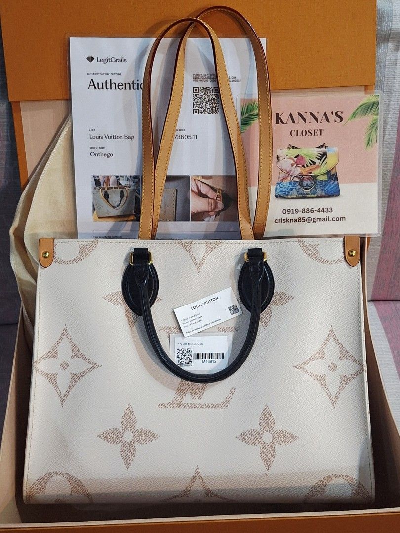 Louis Vuitton Onthego Tote Bag (Category: Luxury Bags & Wallets) located in Taguig. Submitted by criskana85 (Listing ID 1459827132, Image 1). Description: - Authentic Louis Vuitton Onthego Tote Bag - Classic Monogram Canvas - Genuine Leather Handles and Trim - Elegant Gold Hardware with LV Logo Zipper Pull - Made in Italy - Comes with Authenticity Card and Dust Bag - Ideal for Everyday Use.