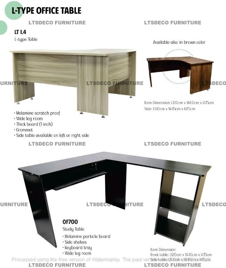 L-SHAPE EXECUTIVE TABLE OFFICE PARTITION (Category: Office Furniture & Fixtures) located in Caloocan City. Submitted by talaltsdeco (Listing ID 1459698880, Image 1). Description: LTSDECO Home and Office Furniture Trading MANUFACTURER • FABRICATOR • SUPPLIER Looking for office furniture, modular partitions, workstations, or customized furniture? We can help! LTSDECO Home and Office Furniture Trading is a trusted manufacturer, fabricator, and suppl
