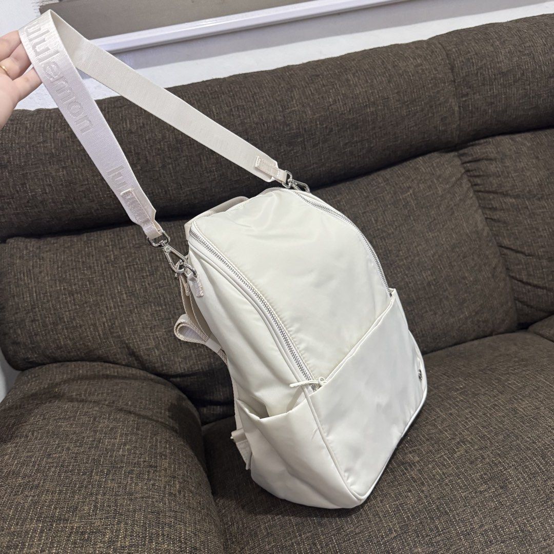 Lululemon City Essentials Small Backpack 10L (Category: Backpacks) located in Bulacan. Submitted by mykakarizza (Listing ID 1459717693, Image 2). Description: White only SALE ✨✨ ₱1150 only (Reg price 1350) LLLMN City Essentials Small Backpack 10L Bag dimensions: 27cm x 13cm x 32cm (10.6" x 5.1" x 12.6") Strap length when fully extended: 69cm (27.2”) 📸 Actual pics! 🙋🏻‍♀️ ─── ✦ ─── ✦ ─── ✦ ─── ✦ ─── 🛍️ LOOKING FOR MORE RESELLERS 🛍️ ✨ Buy 3 pcs