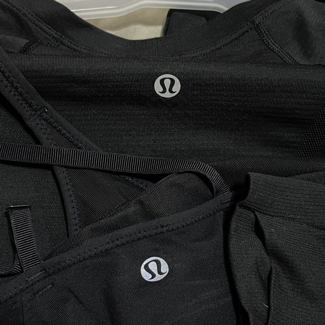 Lululemon BUNDLE Tops Dot 8 (Category: Activewear) located in Manila. Submitted by vmnnts (Listing ID 1459712823, Image 2). Description: Lululemon Swiftly + Lululemon Padded Tank Bundle in Black| Dot 8 Honest issue: Longsleeve has a small run on the back but is not that visible when worn. Rfs: Need Funds MOD: J&T or Lala MOP: Gcash.