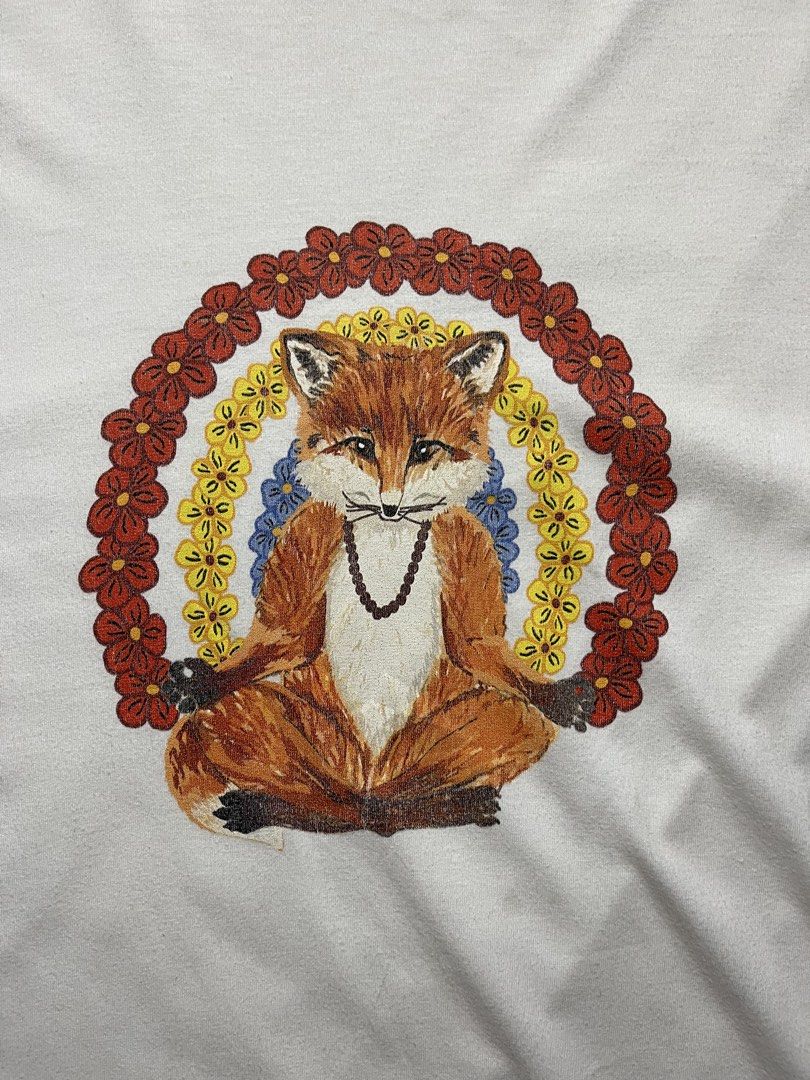 Maison Kitsuné Meditating Fox Tshirt (Category: Tshirts & Polo Shirts ) located in Manila. Submitted by streetsavvy (Listing ID 1459794141, Image 3). Description: Maison Kitsuné Meditating Fox Tshirt Size: Medium Width: 20” Length: 28” Shoulder: 18” Sleeve Length: 9” Hem: 20” measured in inches Condition: Very good condition with signs of use.