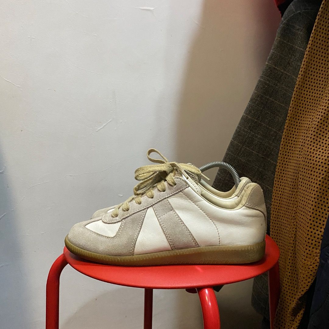 Maison Margiela GATS Replica 38 (Category: Sneakers) located in Antipolo. Submitted by bentakahitanoano (Listing ID 1459763830, Image 3). Description: Maison Margiela GATS Replica German Army Trainers Margiela Replica Sneakers (frequently referred to as "GATs"). This luxury low-top silhouette features a premium nappa leather upper paired with textured suede panel overlays along the toe box and sides. It is constructed with a distinctive round-toe