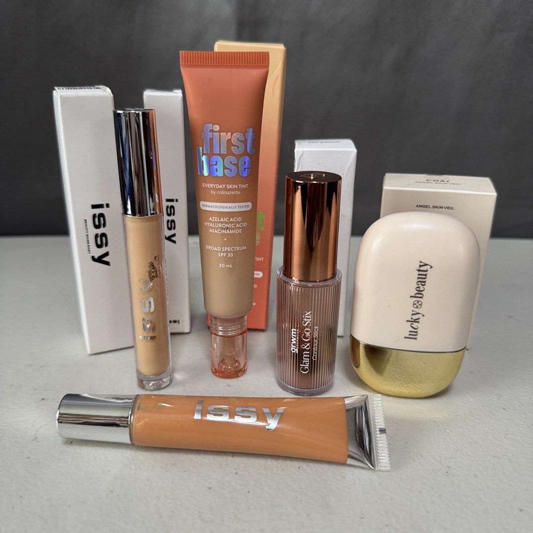 Makeup Bundle (Colourette + GRWM + Issy + Lucky beauty) (Category: Makeup) located in Marikina City. Submitted by ShanDestashes (Listing ID 1459737243, Image 1). Description: Pass to lowballers! • Selling as BUNDLE ONLY • Original price: 599 (Colourette) + 449 (GRWM) + 399 (ISSY Color Correct) + 399 (ISSY Concealer) + 549 (Lucky Beauty) = 2,395 • Colourette First Base Foundation (Lazi)- Used only twice on face. You can weigh it to check • GRWM Gl