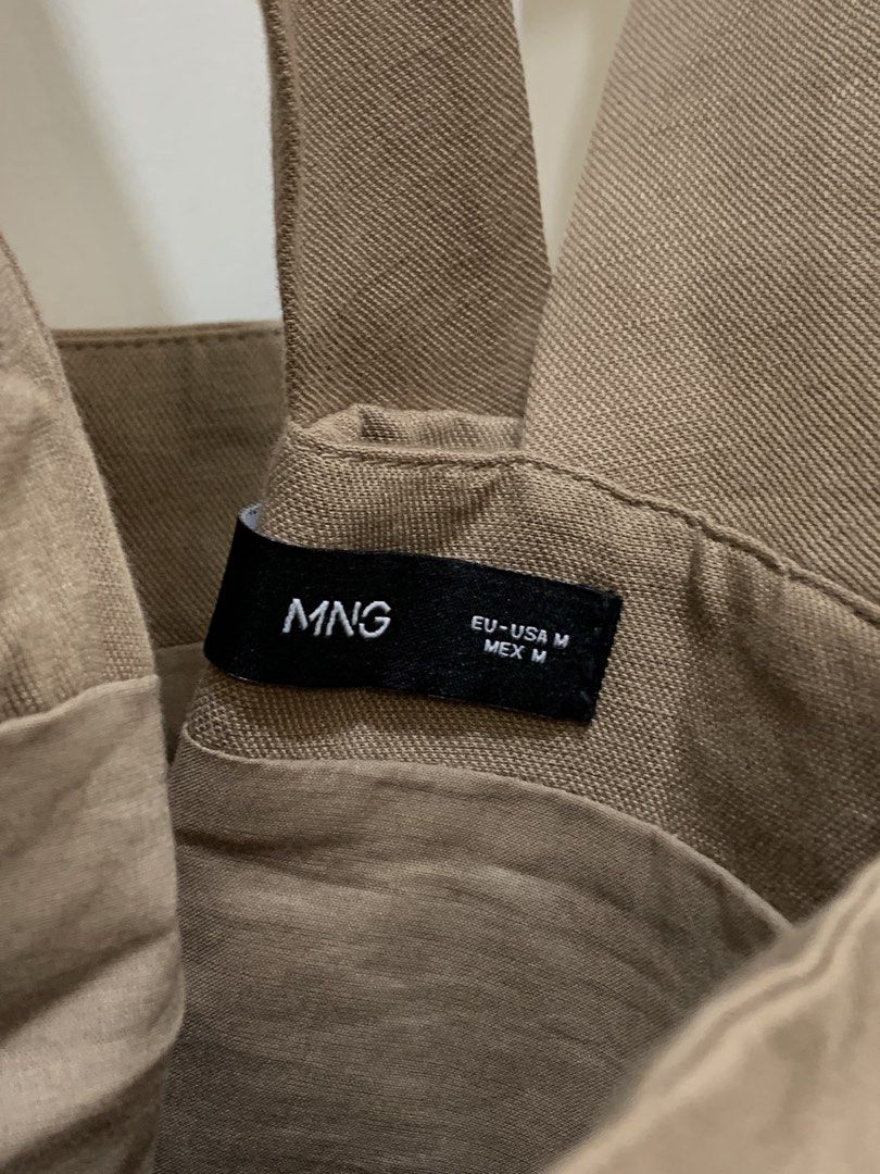Mango Brown Linen Blend Square Neck Cami Top Size M (Category: Sleeveless) located in Rizal. Submitted by thrifteyeph (Listing ID 1459773376, Image 3). Description: - as is, where is - NEVER USED, just needs ironing (folded in the closet) - Square neckline, criss-cross straps at the back, side zipper closure .