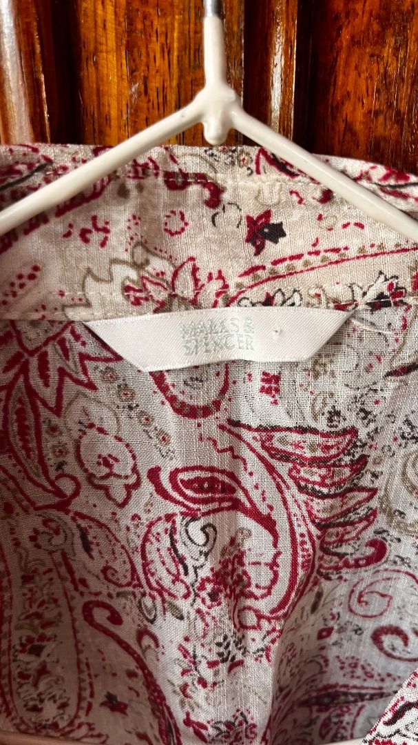 Marks & Spencer Paisley Patterned Long-Sleeve Blouse (Category: Longsleeves) located in Tuguegarao City. Submitted by declutterwithfran (Listing ID 1459748613, Image 1). Description: size: S-L MOD: JNT MOP: MariBank/ Bank Transfer.