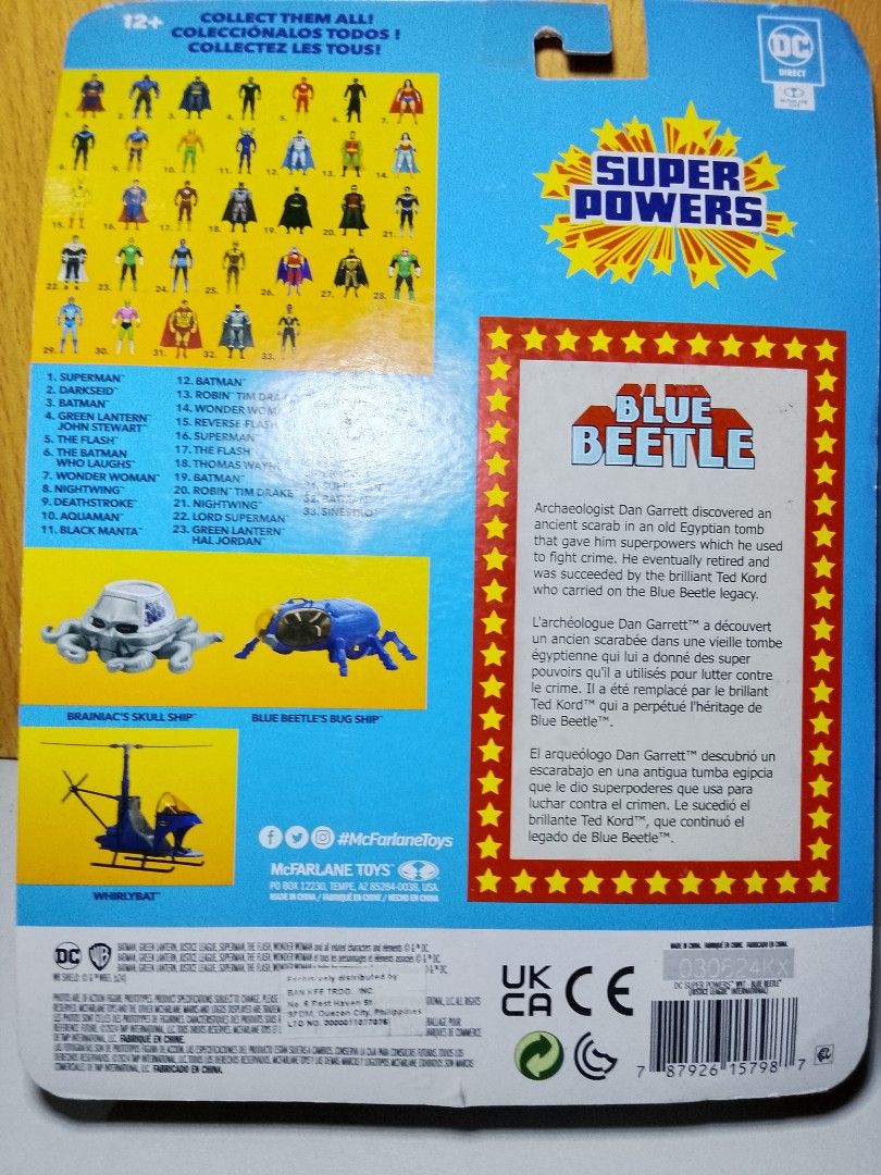 MCF Blue Beetle Superpowers (Category: Action & Battle Toys) located in San Pedro. Submitted by verge123 (Listing ID 1459809721, Image 2). Description: good as new di pa po nabubuksan mint pa ang lood Mcfarlane authentic as is loc Pacita San Pedro Laguna.