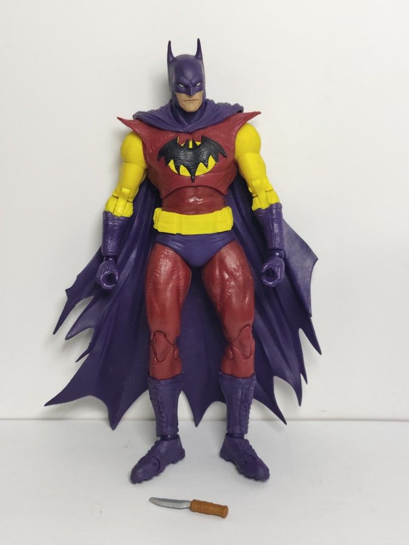 Mcfarlane Batman Zur En arrh (Category: Figurines & Statues) located in Abucay. Submitted by lxtoyverse (Listing ID 1459745746, Image 1). Description: - Batman Azrael action figure - Includes small knife accessory - Distinctive design: purple cape, yellow arms, red chest plate with black bat symbol - Purple boots and gloves - Ideal for any Batman collector.