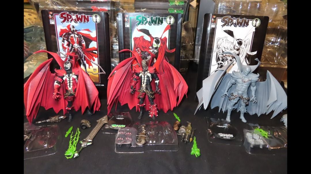 Mcfarlane Exclusive SPAWN Kickstarter series 1 (Category: Figurines & Statues) located in Manila. Submitted by theyellowsun (Listing ID 1459860403, Image 3). Description: ALL Items are sealed and brand new. Ref pic 3 and 4 are only used for your appreciation since all 3 figures are mint in sealed bubbles and i cannot open them. 3-PACK TRILOGY SET (includes the Classic, Modern & Artist Proof figures). The bonuses are: * EXCLUSIVE COLORED SIGNING P