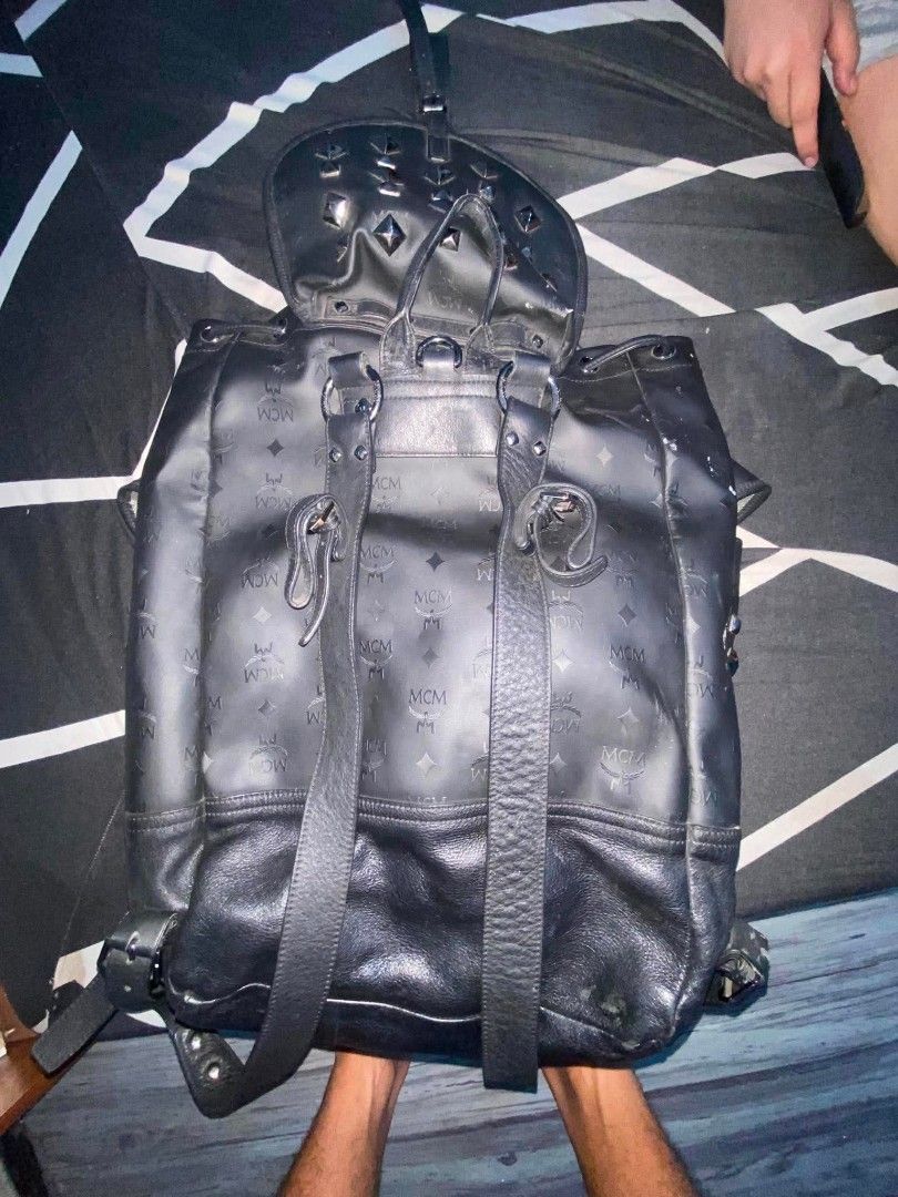 MCM Stark Side Studs Backpack in Visetos Medium (Category: Luxury Bags & Wallets) located in Manila. Submitted by mitchay26 (Listing ID 1459891361, Image 3). Description: price is not yet firm, we can still negotiate. i bought it for 60k last year, that's why.
