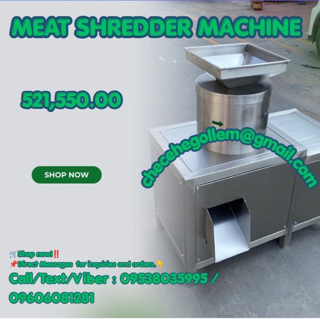 meat shredder machine (Category: Construction Tools & Equipment) located in Caloocan City. Submitted by wildshark.ed516d (Listing ID 1459710851, Image 1). Description: ●Capacity :150~300kg/h ●Motor power ： 1.5 kW 304 stainless steel material ●Voltage : 220 single phase .