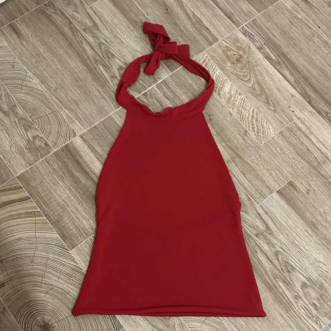 MERA TARA RED HALTER TOP (Category: Sleeveless) located in Makati City. Submitted by champ4gnemami (Listing ID 1459744241, Image 1). Description: .