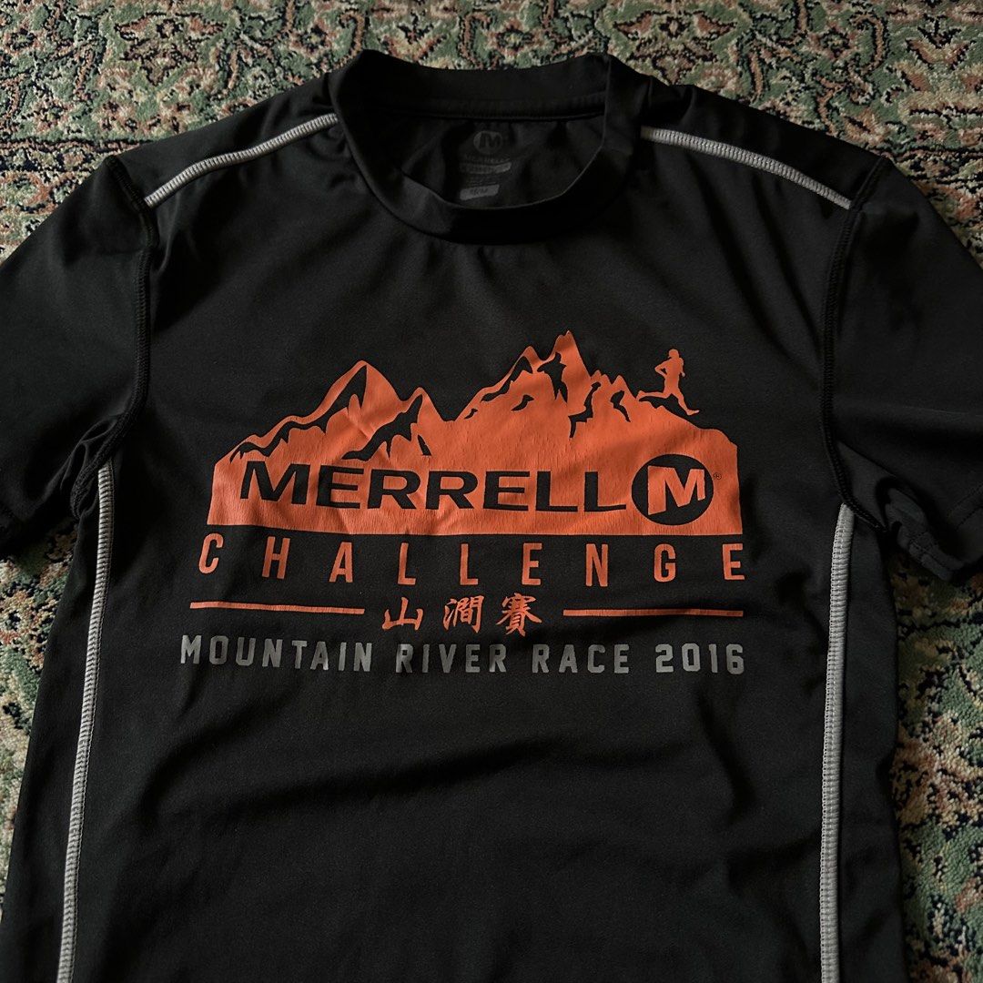Merrell Challenge Mountain River Race 2016 T-shirt (Category: Tshirts & Polo Shirts ) located in Manila. Submitted by vastocean_65397b (Listing ID 1459694222, Image 2). Description: - Black Merrell t-shirt - Mountain River Race 2016 collectible - Features Merrell Challenge logo on front - Made with moisture-wicking Select Wick fabric - Short sleeves, crew neck - Ideal for running, hiking, and outdoor activities.