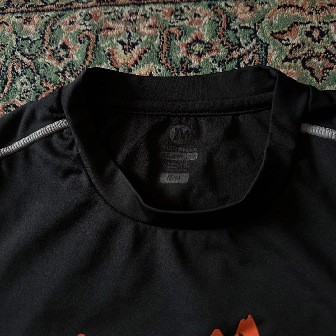 Merrell Challenge Mountain River Race 2016 T-shirt (Category: Tshirts & Polo Shirts ) located in Manila. Submitted by vastocean_65397b (Listing ID 1459694222, Image 3). Description: - Black Merrell t-shirt - Mountain River Race 2016 collectible - Features Merrell Challenge logo on front - Made with moisture-wicking Select Wick fabric - Short sleeves, crew neck - Ideal for running, hiking, and outdoor activities.
