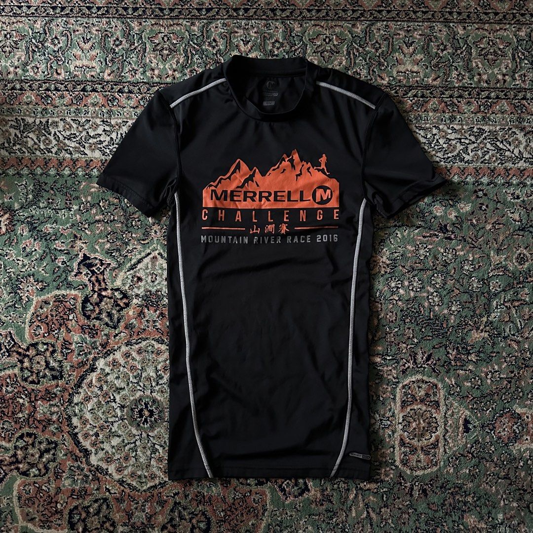 Merrell Challenge Mountain River Race 2016 T-shirt (Category: Tshirts & Polo Shirts ) located in Manila. Submitted by vastocean_65397b (Listing ID 1459694222, Image 1). Description: - Black Merrell t-shirt - Mountain River Race 2016 collectible - Features Merrell Challenge logo on front - Made with moisture-wicking Select Wick fabric - Short sleeves, crew neck - Ideal for running, hiking, and outdoor activities.