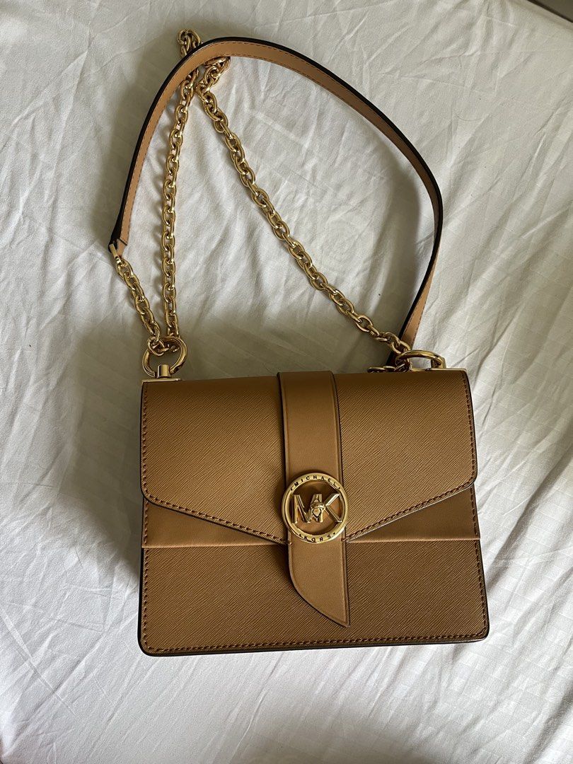 Michael Kors Camel Leather Chain Shoulder Bag (Category: Luxury Bags & Wallets) located in Caloocan City. Submitted by daenty.mnl (Listing ID 1459716008, Image 3). Description: - Authentic Michael Kors bag - bought in taiwan - rfs: not my style.