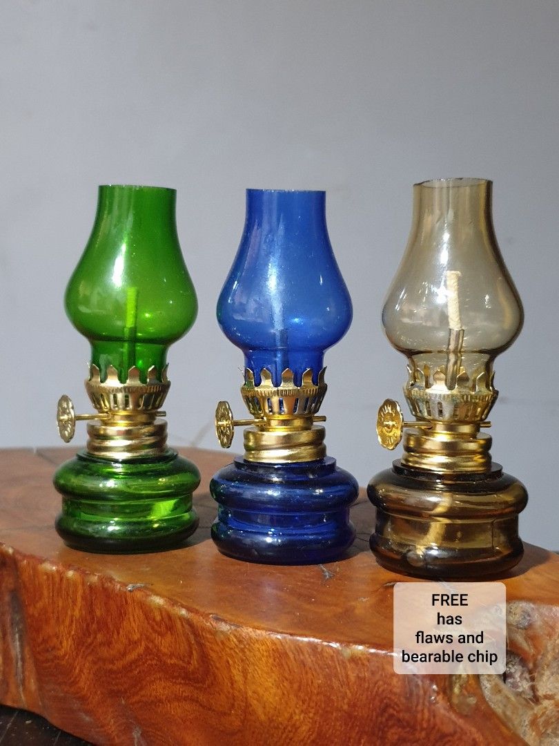 Mini Oil Lamp / Gasera 2pcs + 1 Free (Category: Vintage Collectibles) located in Las Pinas. Submitted by oldsthetics (Listing ID 1459751609, Image 1). Description: Mini Oil Lamp / Gasera 2pcs + 1 Free H 9.5cm This is a new old stock item May have imperfections Typical of age and usage Kindly check the photos carefully to make sure that this vintage condition suits you Detailed realtime photos/video are available for a closer look Selling as colle