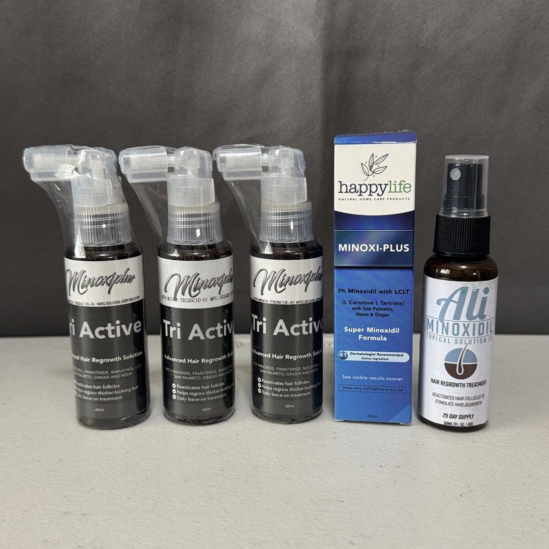 Minoxiplus Tri-Active Formula (Category: Hair) located in Marikina City. Submitted by ShanDestashes (Listing ID 1459737270, Image 1). Description: Sealed and Unused Topical solutions Original Price of all is around 3,200 Inclusions: - 3x Tri-Active Minoxiplus - 1x Minoxiplus Solution - 1x Ali Minox Solution RFS: Switched to oral form Meetup Options (+Handling Fee) • SM Masinag / LRT 2 Antipolo Station (+80 hf) • MRT Cubao (+130 hf) Shipping Optio