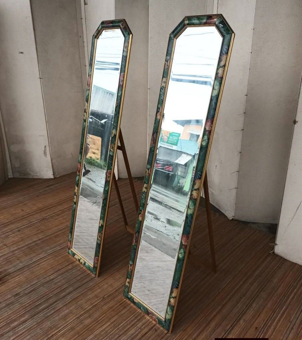 Mirror (Category: Other Home Furniture) located in Meycauayan. Submitted by marygracecasimiro (Listing ID 1459802611, Image 1). Description: Silhoutte Italian-Made Vintage Full Length Mirror L14 x H59 Price: 3,200 each🩷.