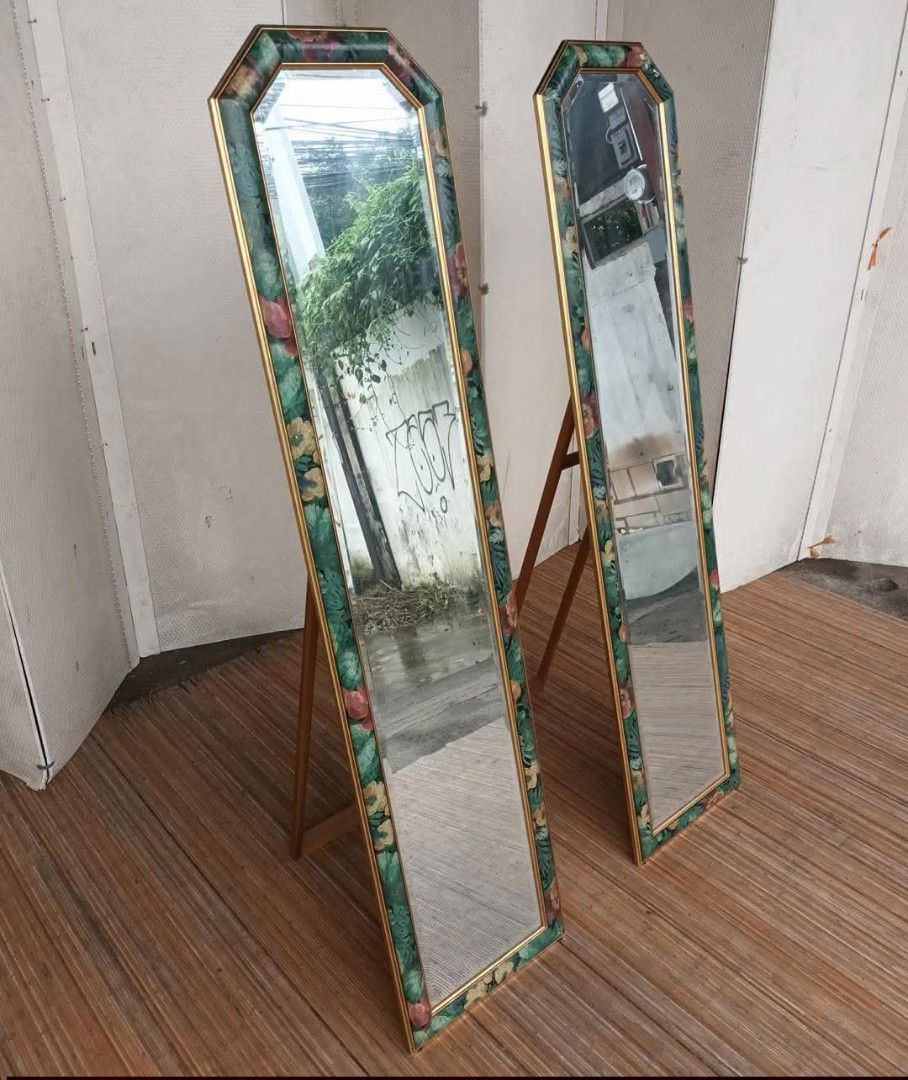 Mirror (Category: Other Home Furniture) located in Meycauayan. Submitted by marygracecasimiro (Listing ID 1459802611, Image 2). Description: Silhoutte Italian-Made Vintage Full Length Mirror L14 x H59 Price: 3,200 each🩷.