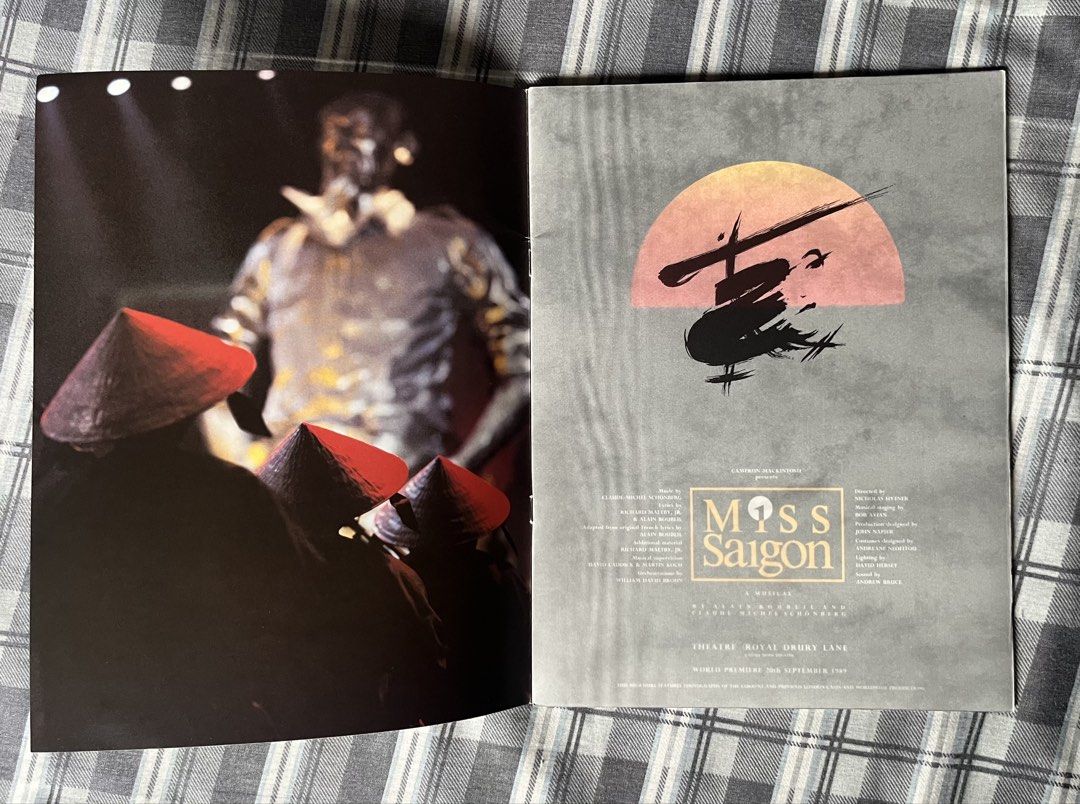 Miss Saigon Musical Theatre Program - London Cast (Category: Storybooks) located in Marikina City. Submitted by dongv70 (Listing ID 1459709038, Image 2). Description: Vintage MISS SAIGON souvenir booklet from the London production, published by DEWYNTERS. A wonderful collectible for fans of the legendary musical, musical theatre enthusiasts, and collectors of original theatre memorabilia. The booklet contains: * London Cast information * Beautifu