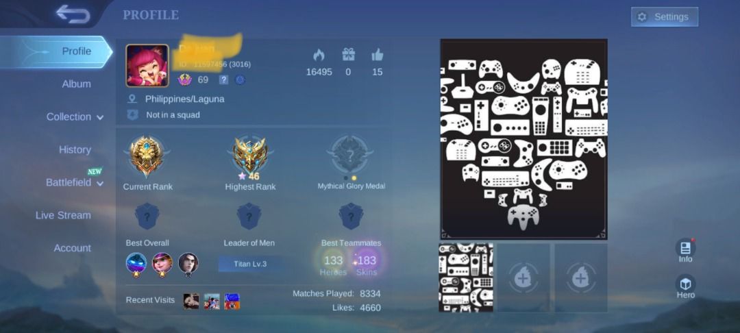 mobile legends (Category: Game Gift Cards & Accounts) located in Cabuyao City. Submitted by felixgeres (Listing ID 1459893811, Image 2). Description: For interested only.