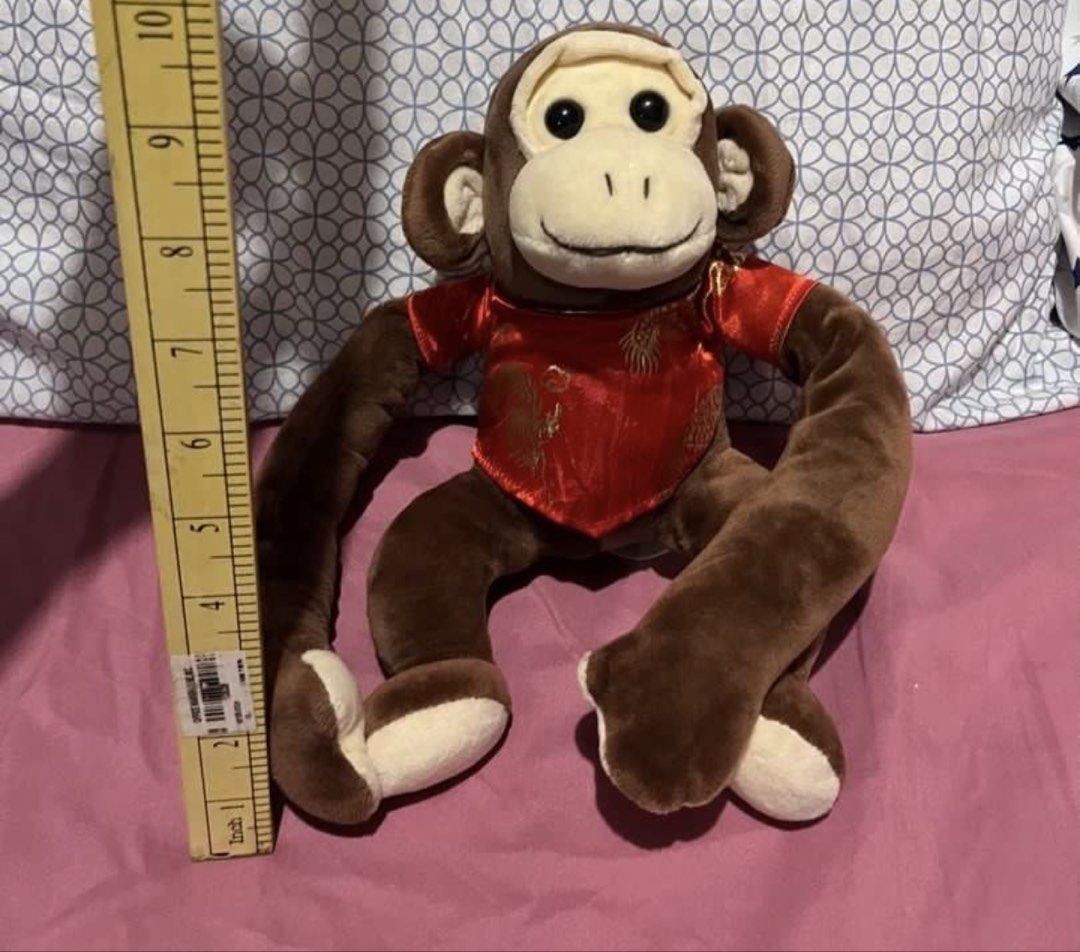 Monkey red top plush (Category: Plushies & Soft Toys) located in Paranaque City. Submitted by bonsaiart (Listing ID 1459689646, Image 3). Description: Pre owned Good condition 250+sf Payment via GCASH or paymaya No to meetup No to cop / cod Shipping via j&t only.