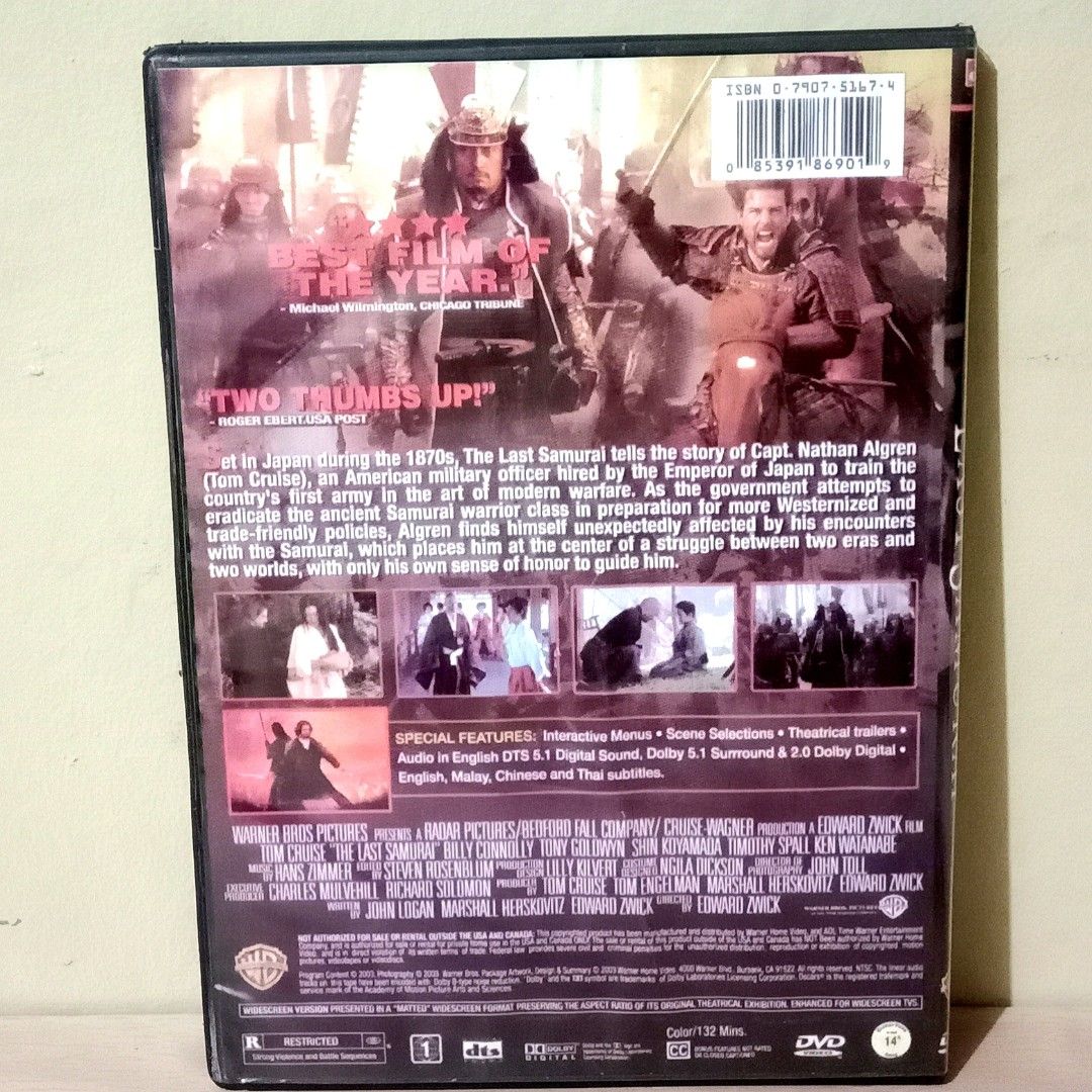 Movie DVD: "THE LAST SAMURAI" (Category: CDs & DVDs) located in Meycauayan. Submitted by namethesizemkt (Listing ID 1459710842, Image 3). Description: .