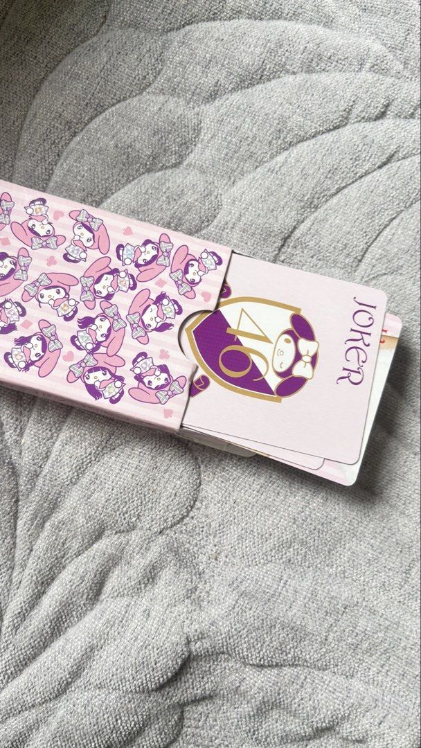 My Melody playing cards - complete (Category: Board Games & Puzzles) located in Calamba. Submitted by cur8d (Listing ID 1459783970, Image 2). Description: unused no creases.