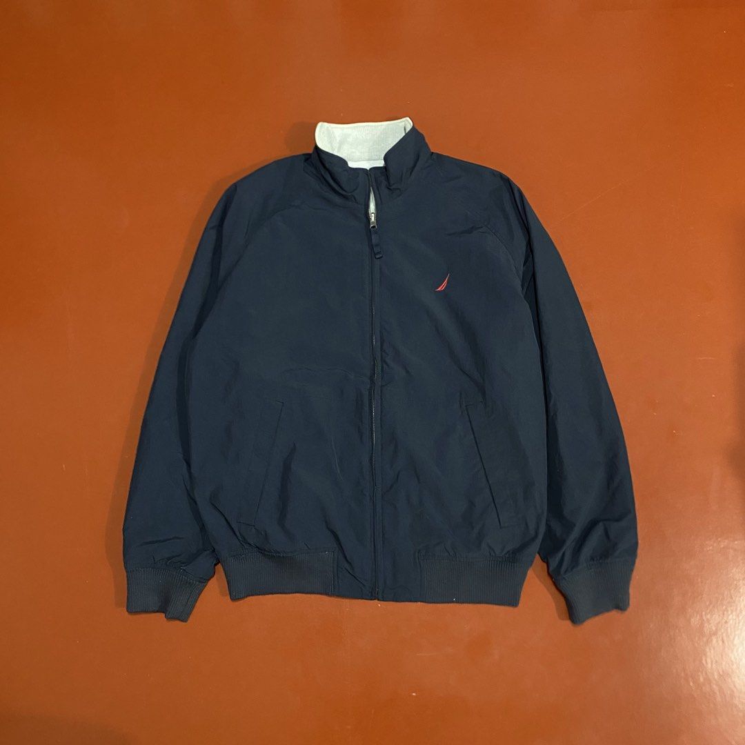 NAUTICA HARRINGTON REVERSIBLE JACKET (Category: Coats, Jackets and Outerwear) located in Pasig City. Submitted by buzzthrifty (Listing ID 1459835844, Image 1). Description: SIZE M ON TAG FITS L-XL 24x27 EXCELLENT CONDITION .
