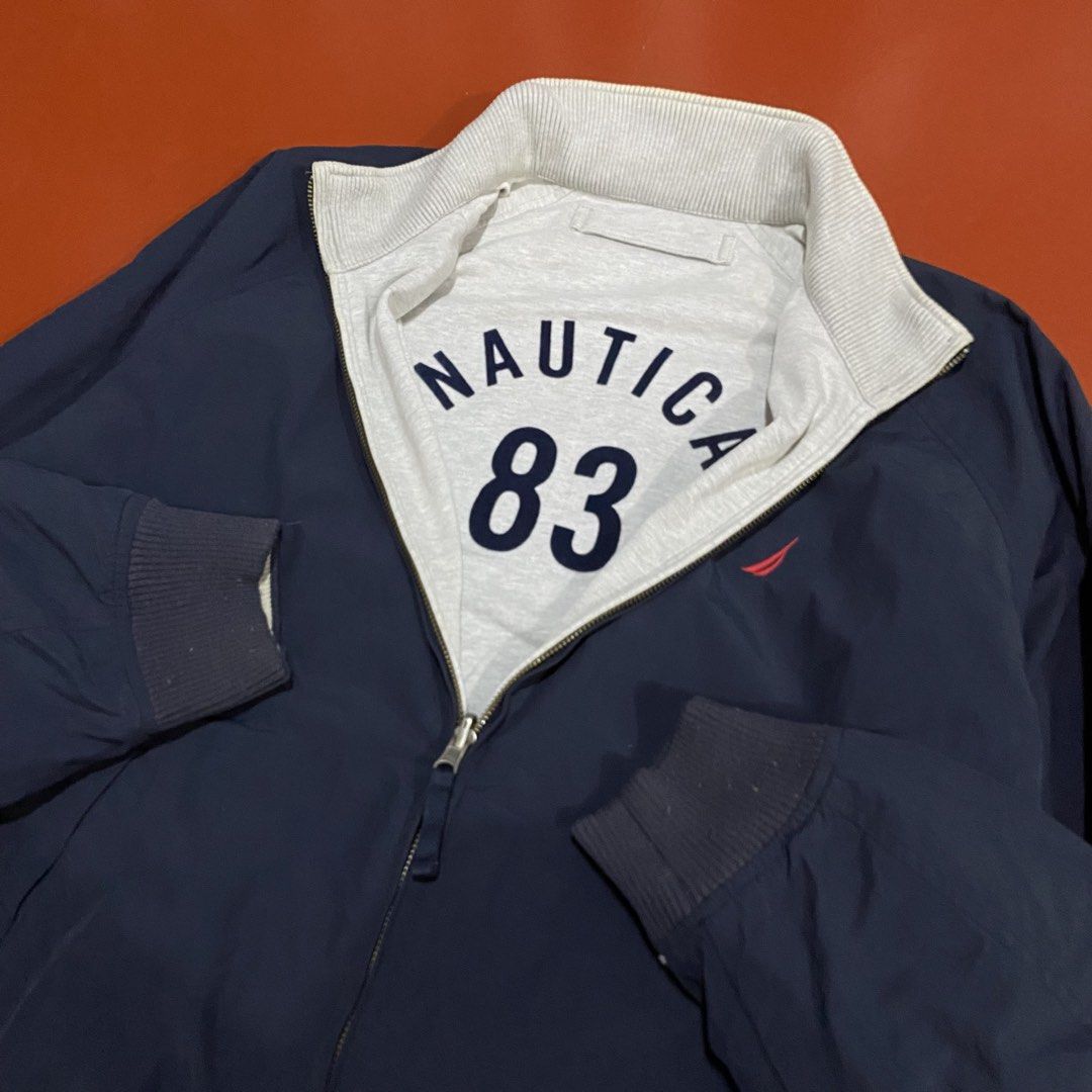 NAUTICA HARRINGTON REVERSIBLE JACKET (Category: Coats, Jackets and Outerwear) located in Pasig City. Submitted by buzzthrifty (Listing ID 1459835844, Image 2). Description: SIZE M ON TAG FITS L-XL 24x27 EXCELLENT CONDITION .