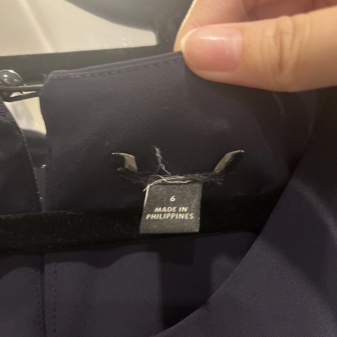 Navy Blue Ruffle Sleeve Jumpsuit Size 6 (Category: Jumpsuits) located in Paranaque City. Submitted by kalattt (Listing ID 1459766920, Image 2). Description: - Navy blue jumpsuit - Ruffle sleeves - Tie waist - Wide leg silhouette - Cute hem trim detail - Made in the Philippines - Size: 6.
