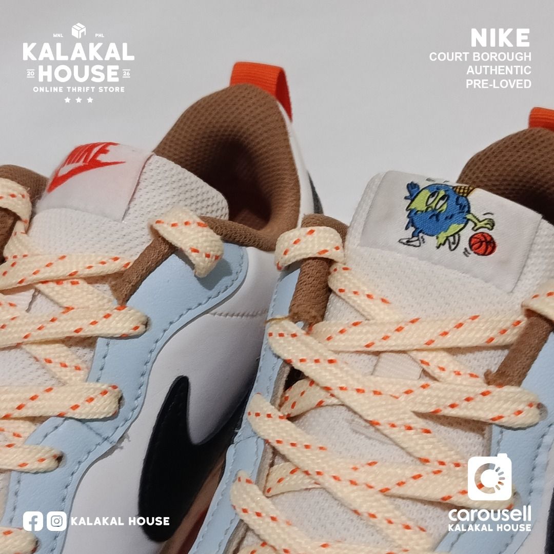 Nike Court Borough Low (Category: Sneakers) located in Manila. Submitted by kalakalhouse (Listing ID 1459835762, Image 3). Description: NIKE SHOE / SNEAKERS MODEL: Court Borough SIZE: 24cm - See Last Photo CONDITION: Used / Good - No Box PRICE: ₱990.00 MEETUP: Sampaloc, Manila DELIVERY: J&T • Lalamove ISSUES: Minimal creasing. NOTE 1: The background/environment and lighting in the first photo have been AI-generated or enhanced for presentation pu