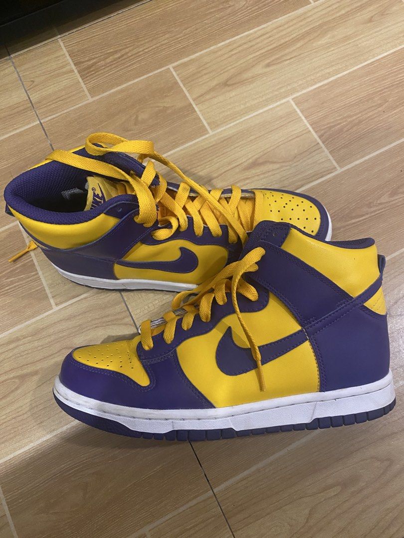 Nike Dunk High Lakers (Category: Sneakers) located in Manila. Submitted by jeycabral (Listing ID 1459881608, Image 1). Description: No issue & No Box negotiable 📍 Tondo Manila.