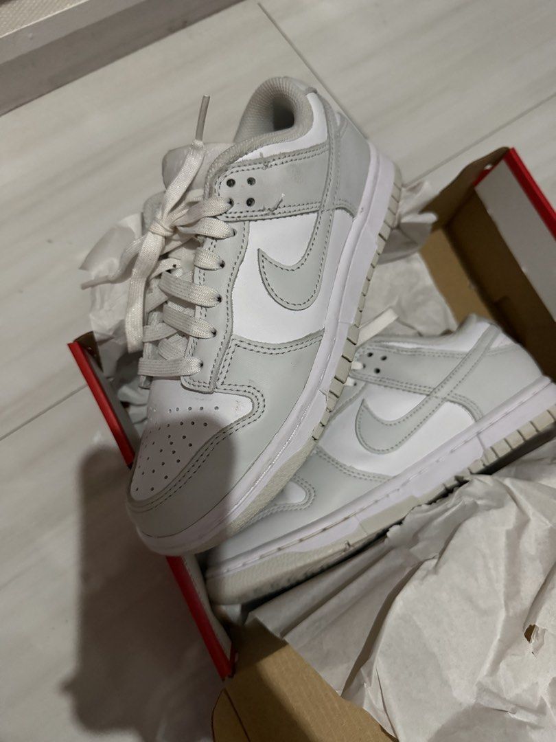 Nike Dunk Low (Category: Sneakers) located in Muntinlupa City. Submitted by downtodeclutter (Listing ID 1459727082, Image 3). Description: Selling my Nike Dunk Low in White/Photon Dust. - Seldom worn - Just needs cleaning - Complete with original box - Size: Women’s US 6 / UK 3.5 / EU 36.5 / 23 cm.