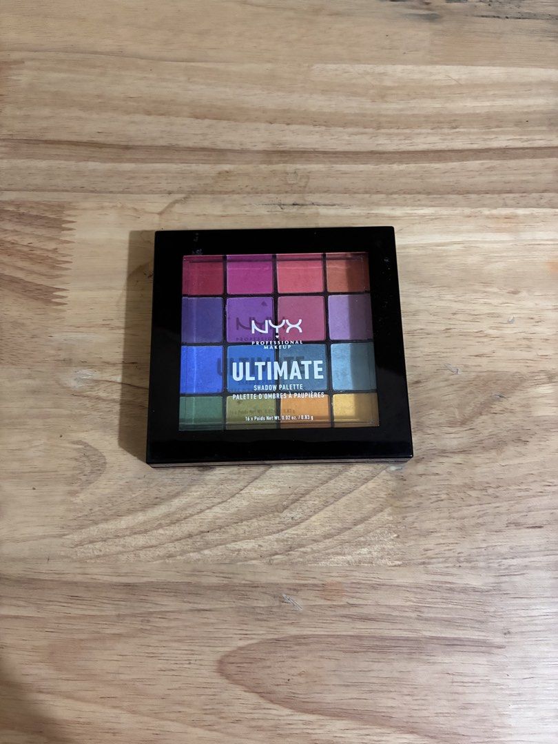 NYX Professional Ultimate Shadow Palette - Brights (Category: Makeup) located in Quezon City. Submitted by jenlo_declutter (Listing ID 1459727005, Image 1). Description: - NYX Ultimate Shadow Palette in Brights - Features 16 vibrant shades - Perfect for creating colorful makeup looks - Some shades have been lightly swatched .