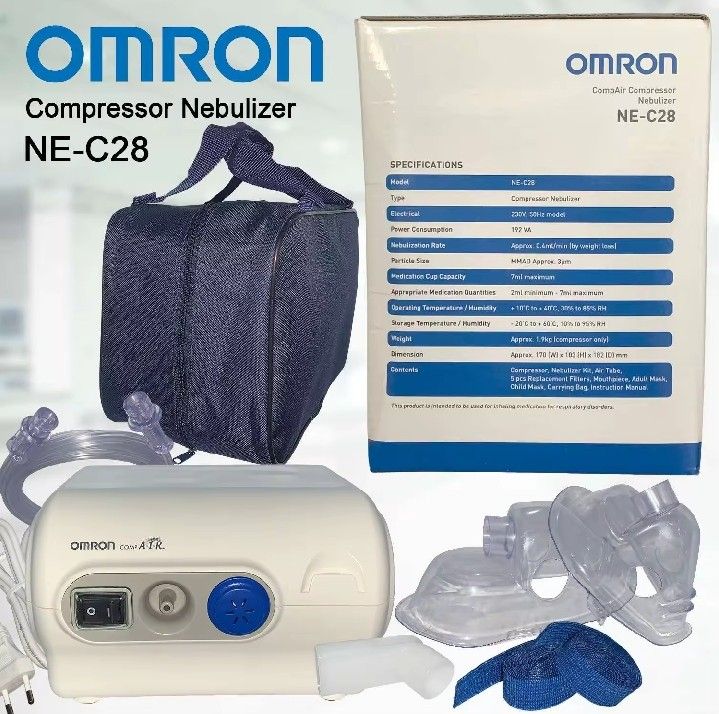 OMRON CompAir NE-C28-E Compressor Nebuliser (Category: Industrial Equipment) located in Dasmarinas. Submitted by arielvergano (Listing ID 1459782174, Image 3). Description: - OMRON CompAir NE-C28-E compressor nebuliser - Includes main unit and nebuliser kit (with bag) - Ideal for those suffering from Ashtma (need to put medicine in the nebulizer) - Perfect for respiratory therapy - Simple and easy to operate - Promotes good respiratory health - B