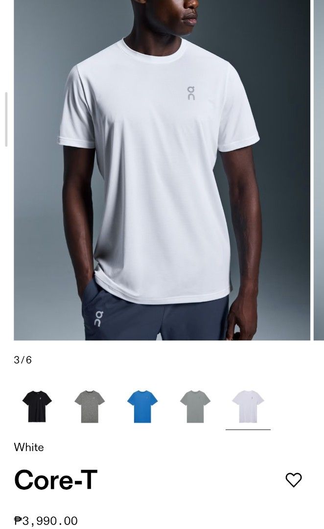 ON CLOUD CORE-T (Category: Tshirts & Polo Shirts ) located in Cebu City. Submitted by deadjay84 (Listing ID 1459802672, Image 2). Description: ON CLOUD CORE-T Medium on tag 100% AUTHENTIC 20.5W X 28L LIKE NEW PLS SEE PHOTOS FOR DETAILS ADD SHIPPING CEBU LOC.