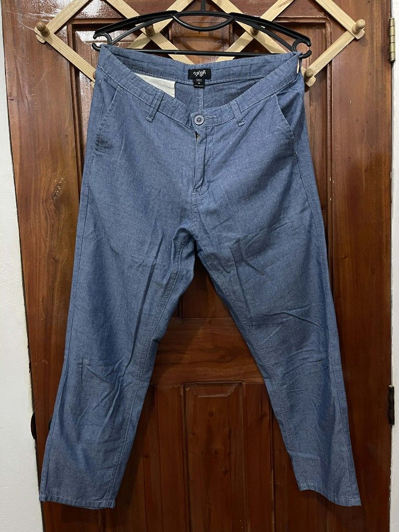 Oxgn Slim Chambray Trouser (Category: Trousers) located in Iloilo. Submitted by kebgab (Listing ID 1459843544, Image 1). Description: Chambray Blue.