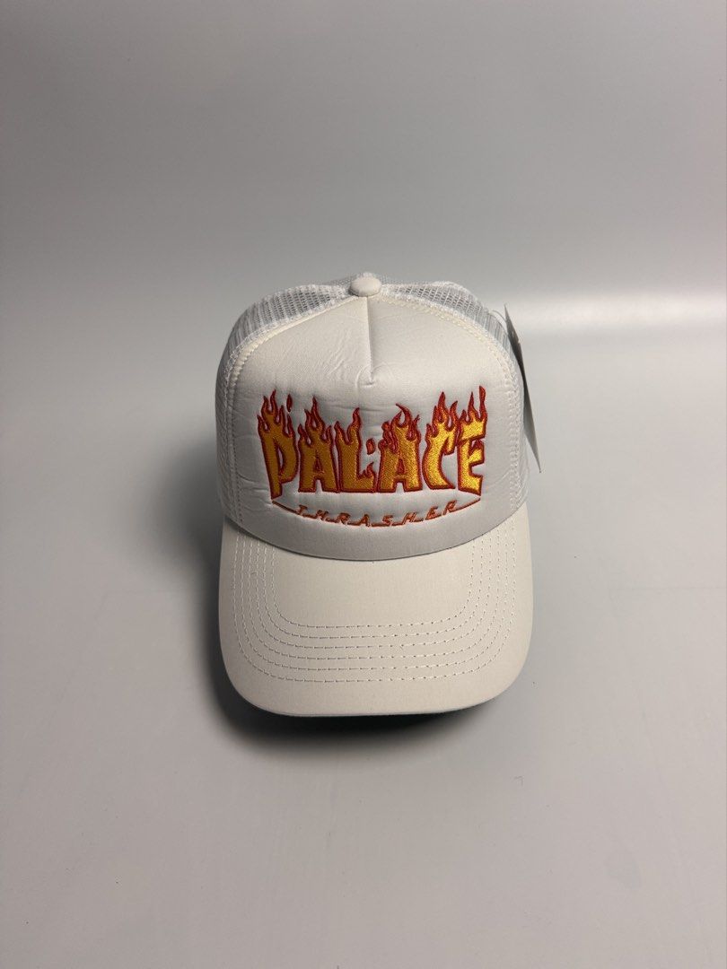Palace x thrasher cap (Category: Caps & Hats) located in San Narciso. Submitted by gotgood.garments (Listing ID 1459822768, Image 2). Description: Size: OSFM ✅Brand New w/ Tag ✅Embroidered Available 3pcs.